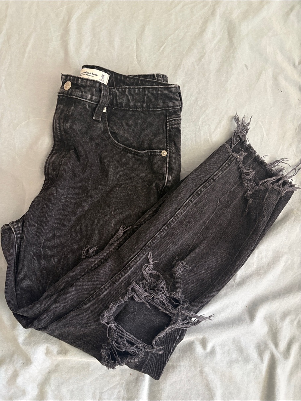 Abercrombie & Fitch Black Distressed Skinny Jeans